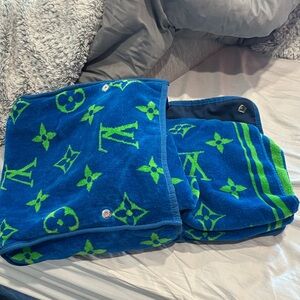 Louis Vuitton Blue and Green Monogram Pouch